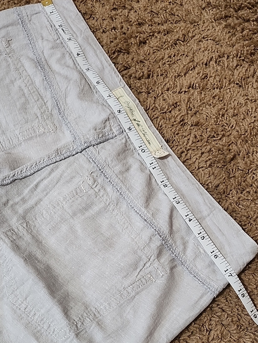 Light Gray Women's Linen Blend Pants - Picture 6 of 8